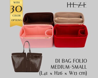 Tod's Di Bag Medium-Small Insert: Felt Purse Organizer with Bottle Holder