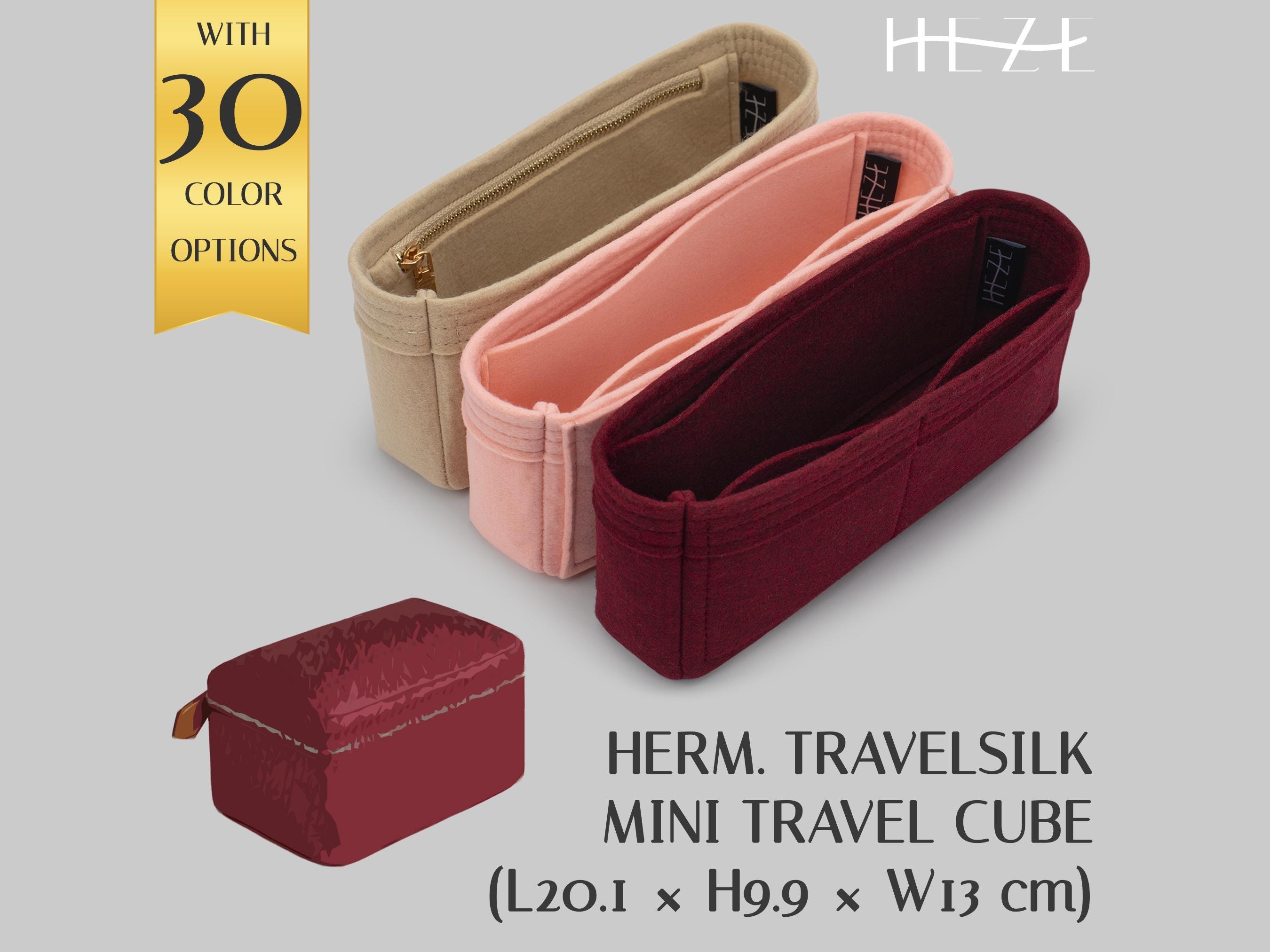 Custom Purse Storage Organizer Travelsilk Mini Travel Cube - Felt Handbag Insert with Zipper Options - Travel Bag Insert