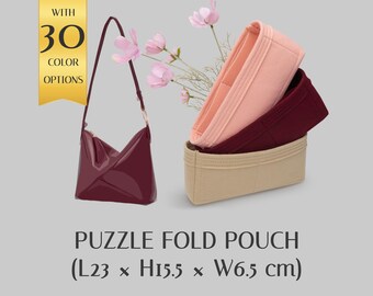 Deluxe Handbag Organizer for Puzzle Fold Pouch - Customizable Personal Organizer with Pockets - Multiple Color Options