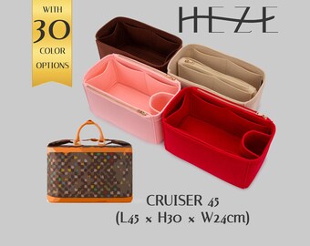 Cruiser 45 Purse Insert: Felt Organizer with Bottle Holder - Lightweight
