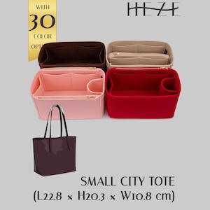 Organizador para bolso tote pequeño de ciudad, forro de fieltro con opciones de bolsillos