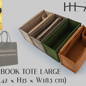 Custom Bag Organizer Insert for Book Tote Large | Versatile Multi-Pocket Felt Handbag Insert | Handbag Organizer with Color Options