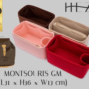 Montsouris GM Backpack Insert: Felt Organizer with Pockets - Customizable Colors