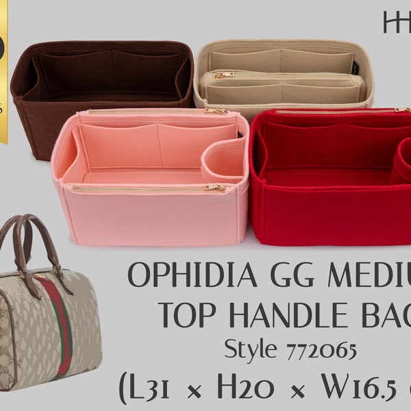 Bag Organizer Insert for Ophidia GG Medium Tote Handle Bag | Versatile Multi-Pocket Felt Handbag Insert | Tote Organizer | Style 772065