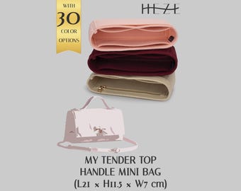 My Tender Top Handle Mini Bag Organizer Insert, Felt Purse Organizer, Bag Shaper Liner