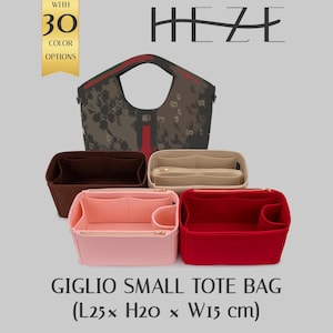 Giglio Small Tote Bag Organizer | 2mm Felt Insert with Multiple Styles & Pocket Options, 36 Colors