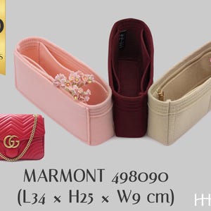 Elegant Felt Purse Insert for Marmont 498090 – Customizable Handbag Organizer with Color Options