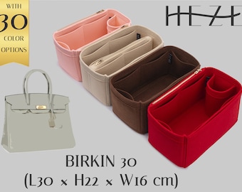 Customizable Felt Organizer Insert for Birkin 30 Handbag: Deluxe Tote Bag Shaper with Pockets