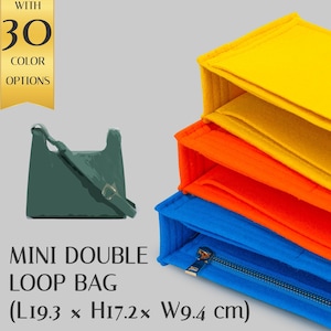 Elegant Felt Purse Insert for Mini Double Loop Bag – Customizable Handbag Organizer with Color Options