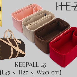 Organizador de feltro personalizável para bolsa de viagem Keepall 45 - Encarte com vários bolsos e opções de cores
