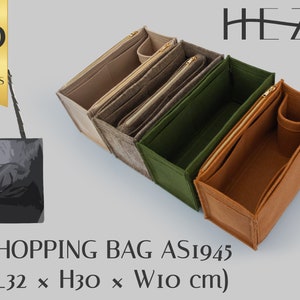 Organizador de fieltro personalizable para bolsas de compras AS1945 - Bolsillos múltiples, inserto de bolsa duradero, organizador Cabas, inserto de bolsa de mano, organizador