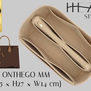 Bag Organizer for LV Onthego MM (OTG) [Fixed Zipper Top Cover] - Premium  Felt (Handmade/20 Colors)