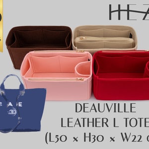 Luxury Felt Deauville Canvas L Tote Organizer: Customizable Pockets, Zip Options, Fabric Insert, Bag Shaper