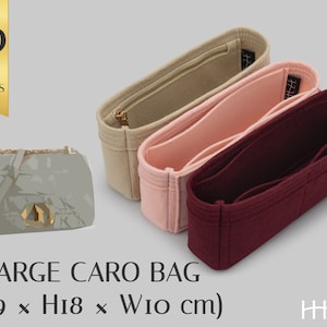 Handbag Insert for Large Caro Bag - Customizable Felt Organizer - Purse Organizer - With Multipocket and Zipper Feature