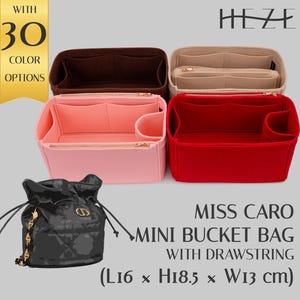 Miss Caro Mini Bucket Bag with Drawstring Organizer: Felt Insert with Drawstring - Custom Colors