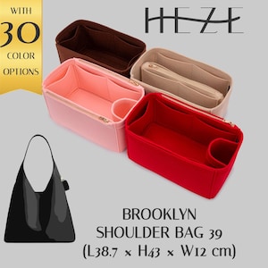 Brooklyn-schoudertas 39 portemonnee-organizer - vilten inzetstuk met zakken