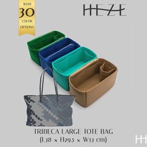 Organizador de bolsa grande Tribeca com forro de feltro e vários bolsos.