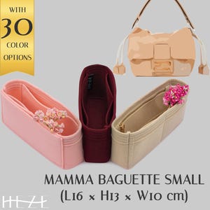 Felt Bag Organizer Insert for Mamma Baguette Small Bag | Customizable Handbag Shaper with Pockets | Handbag Organizer with Color Options