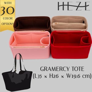 Custom Bag Organizer Insert for Gramercy Tote Bag | Versatile Multi-Pocket Felt Handbag Insert | Durable Tote Organizer