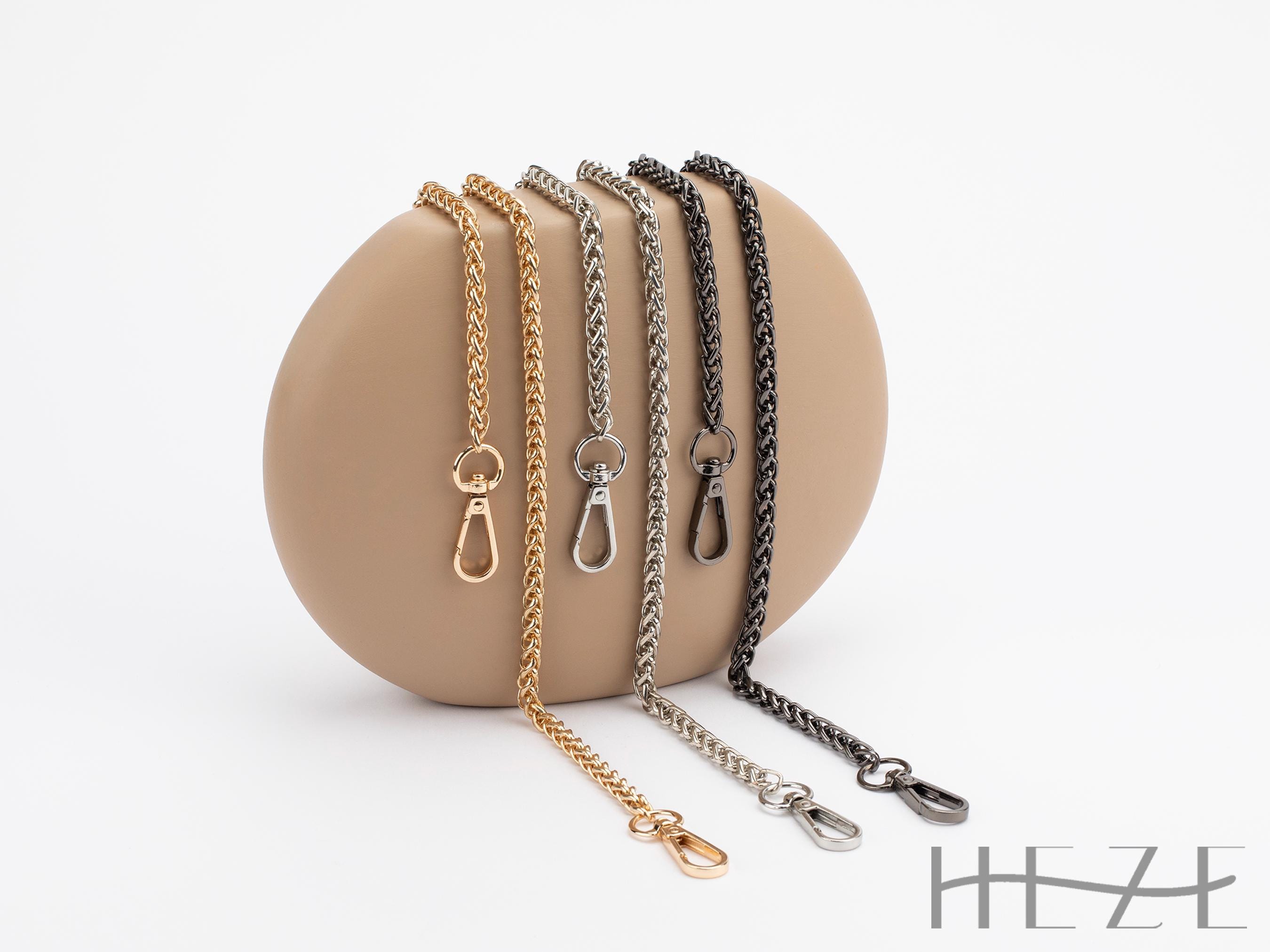 Bag Hanger Conversion Chain | Customizable Handbag Chain for Clutches and Wallets | Gold, Silver, Black Chain with 5 Head Options