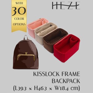 Kisslock Frame Backpack Insert: Customizable Felt Organizer
