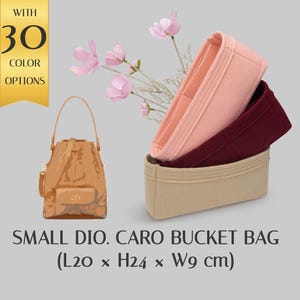 Deluxe Felt Tote Bag Insert for Small Caro Bucket Bag, Customizable Handbag Organizer with Pockets