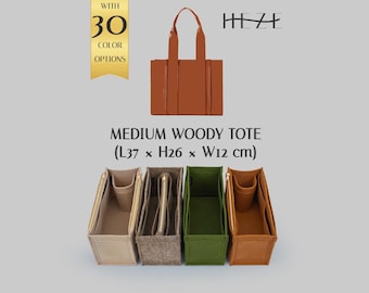 Medium Woody Tote Organizer, Felt Bag Insert, Tote Shaper, Handbag Organizer