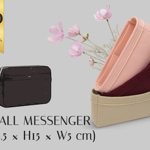 Handbag Insert for Small Messenger Bag - Customizable Felt Organizer - Purse Organizer - With Multipocket and Zipper Feature