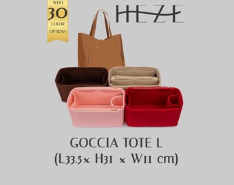 Organizador de bolso Goccia Tote L, forro de fieltro y múltiples bolsillos