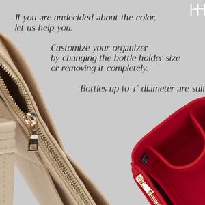 The image is a promotional image for a product, specifically a red bag or case, with text providing information about the product.
