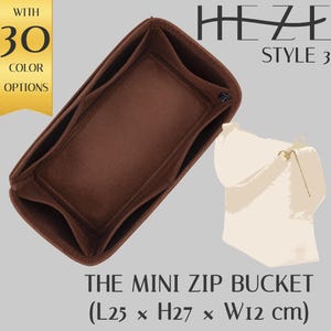 Custom Bag Organizer Insert for The Mini Zip Bucket Bag | Versatile Multi-Pocket Felt Handbag Insert | Durable Tote Organizer