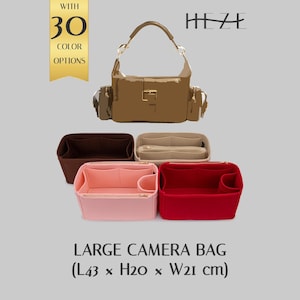 Organizador grande para bolsa de câmera, organizador interno de feltro para bolsa, organizador interno para bolsa de mão, modelador de bolsa