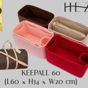 Organizador de bolsa de feltro versátil para Keepall 60 - acessório de bolsa de viagem com vários bolsos