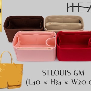Deluxe Felt Tote Bag Insert for St.Louis GM, Customizable Handbag Organizer with Pockets image 1