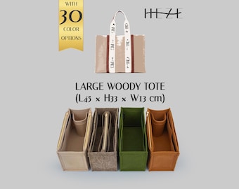 Large Woody Tote Organizer, Felt Bag Insert, Tote Shaper, Handbag Organizer