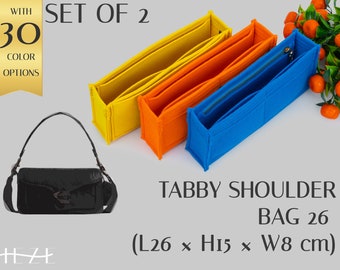 Organizador de bolsos de fieltro para bolso Tabby Shoulder 26 / Moldeador de bolsos personalizable con bolsillos / Organizador de bolsos con opciones de color