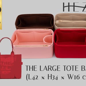 Inzet tasorganizer: vilten meerdere zakken voor grote Marc J draagtas (aangepaste ritssluiting)