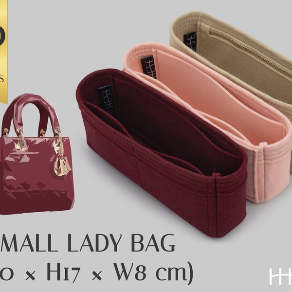 Handbag Insert for Small Lady Bag - Customizable Felt Organizer - Purse Organizer - With Multipocket and Zipper Feature