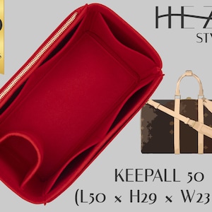 Custom Felt Bag Organizer for Keepall 50 Travel Bag | Versatile Organizer with Pocket Options | Elegant and Durable Design