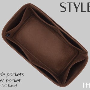 Versatile Felt Handbag Organizer Insert for 25 Medium Handbag: Multi-Pocket Tote Shaper image 8