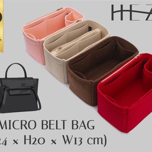 Organizador personalizado para bolsos pequeños tipo cinturón: inserto de fieltro con opciones de cremallera