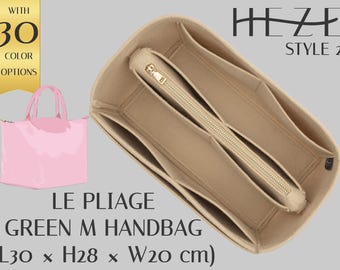 Custom Purse Storage Organizer for Le Pliage M Handbag - Felt Handbag Insert with Zipper Options