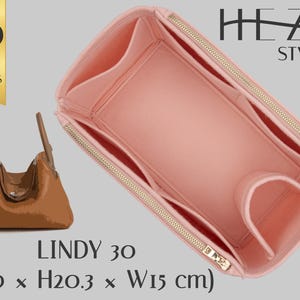 Premium vilten portemonnee-inzetstuk voor Lindy 30-tas | Aanpasbare organizer met meerdere zakken | Elegant handtasaccessoire | Perfecte maatovereenkomst