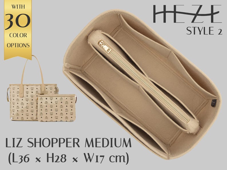 Bag Organizer for Liz Shopper Medium: Felt Insert - Lightweight, Durable image 1