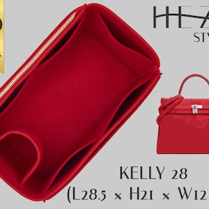 Premium Filzeinsatz für Kelly 28 Bag Taschen | Anpassbarer Multi-Pocket-Organizer | Elegantes Handtaschen-Accessoire | Perfekte Größenübereinstimmung