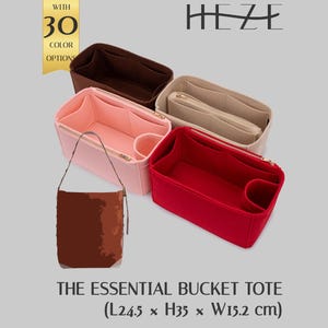Madewe Essential Bucket Tote Organizer Insert, Felt Multi-Pocket Liner
