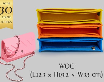 Handbag Insert for Woc - Customizable Felt Organizer - Purse Organizer - With Multipocket and Zipper Feature