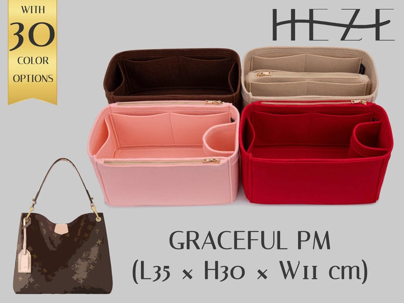 Organizador de feltro personalizável para a bolsa Graceful PM – Modelador de bolsa de luxo imagem 1