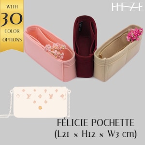 Felt Bag Organizer Insert for Felicie Pochette Bag, Customizable Handbag Shaper with Pockets, Durable Bag Liner, Versatile Tote Organization
