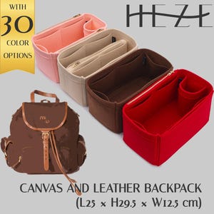 Organiseur personnalisable en feutre pour Mium. Sac à dos en toile et cuir : cabas multi-poches